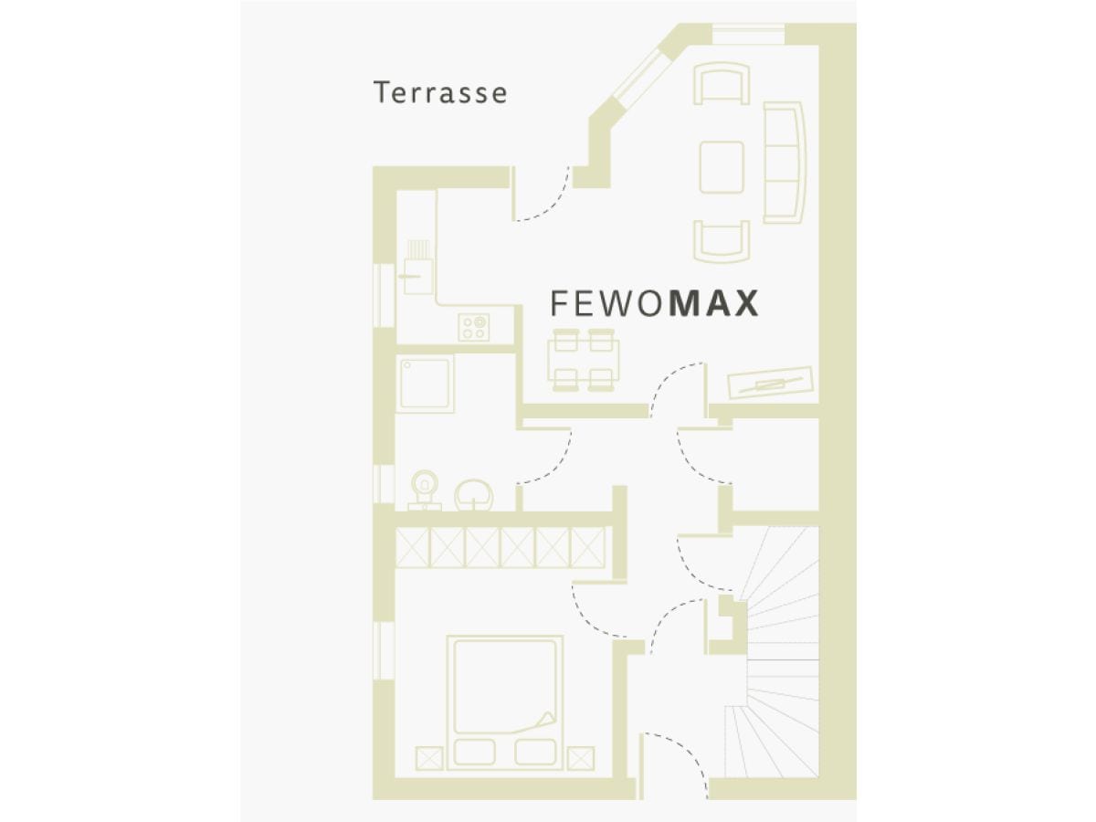 Grundriss Ferienwohnung Max im Erdgeschoss