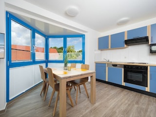 Residenz am Park Ferienwohnung 18, Essbereich und Küche