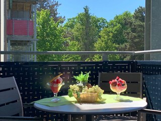 Strandpalais Ferienwohnung 31 - möblierter Balkon