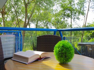 Residenz am Park Ferienwohnung 08 - möblierter Balkon