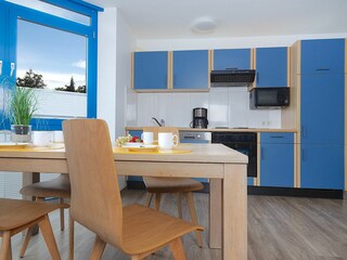 Residenz am Park, Ferienwohnung 12, Essbereich u. Küch