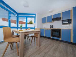 Residenz am Park, Ferienwohnung 12, Essbereich u. Küch