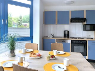Residenz am Park, Ferienwohnung 12, Essbereich u. Küche