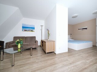 Residenz am Park, Ferienwohnung 14, Wohn-/Schlafbereich