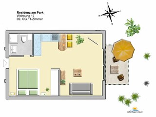 Residenz am Park, Ferienwohnung 17 - Grundriss