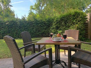 Weidenblick, Ferienwohnung 04, Terrasse Richtung Süden