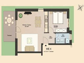 Weidenblick, Ferienwohnung 04 - Grundriss