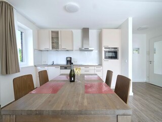 Weidenblick, Ferienwohnung 12, Essbereich  u. Küche