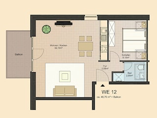 Weidenblick, Ferienwohnung 12 - Grundriss