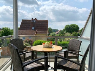 Meeresbrise, Ferienwohnung 05, Balkon Richtung Osten