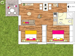 Haus Meeresbrise, Ferienwohnung 05, Grundriss