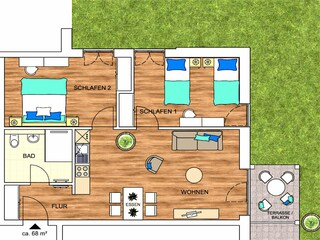 Meeresbrise, Ferienwohnung 07 - Grundriss