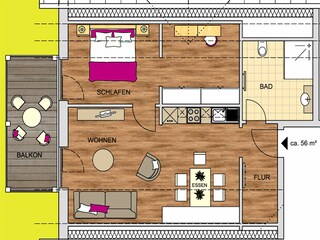 Meeresbrise, Ferienwohnung 09 - Grundriss