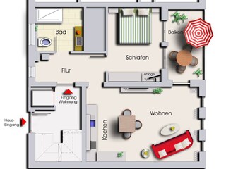 Apartamento de vacaciones Xanten Plano de planta 21