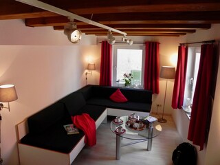 Living area with real beds (no couches)