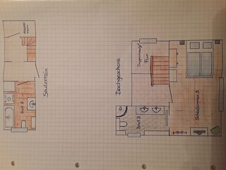 Grundriss Dachgeschoss und Souterrain
