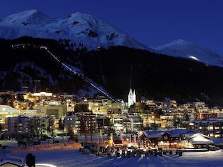 Davos by night in winter