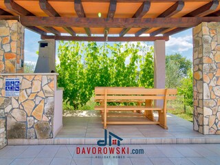 Outside table with barbecue