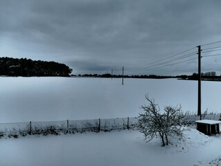 Blick aus dem Ferienapartment hinüber gen Wolgast