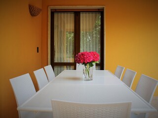 Outside table with 8 chairs