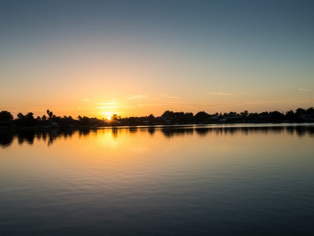 Blick vom Haus auf den salt water lake