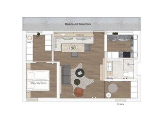 Ferienwohnung Norddeich Grundriss 38