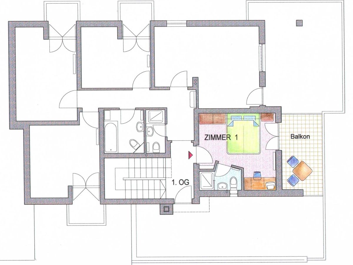 1 Zimmer Apartment Grundriss - Rafinovier