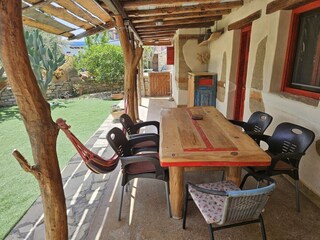Terrace with large diningtable