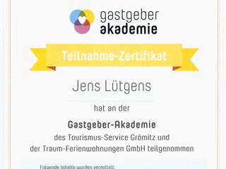 Zertifikat März 2017 Gastgeber-Akademie