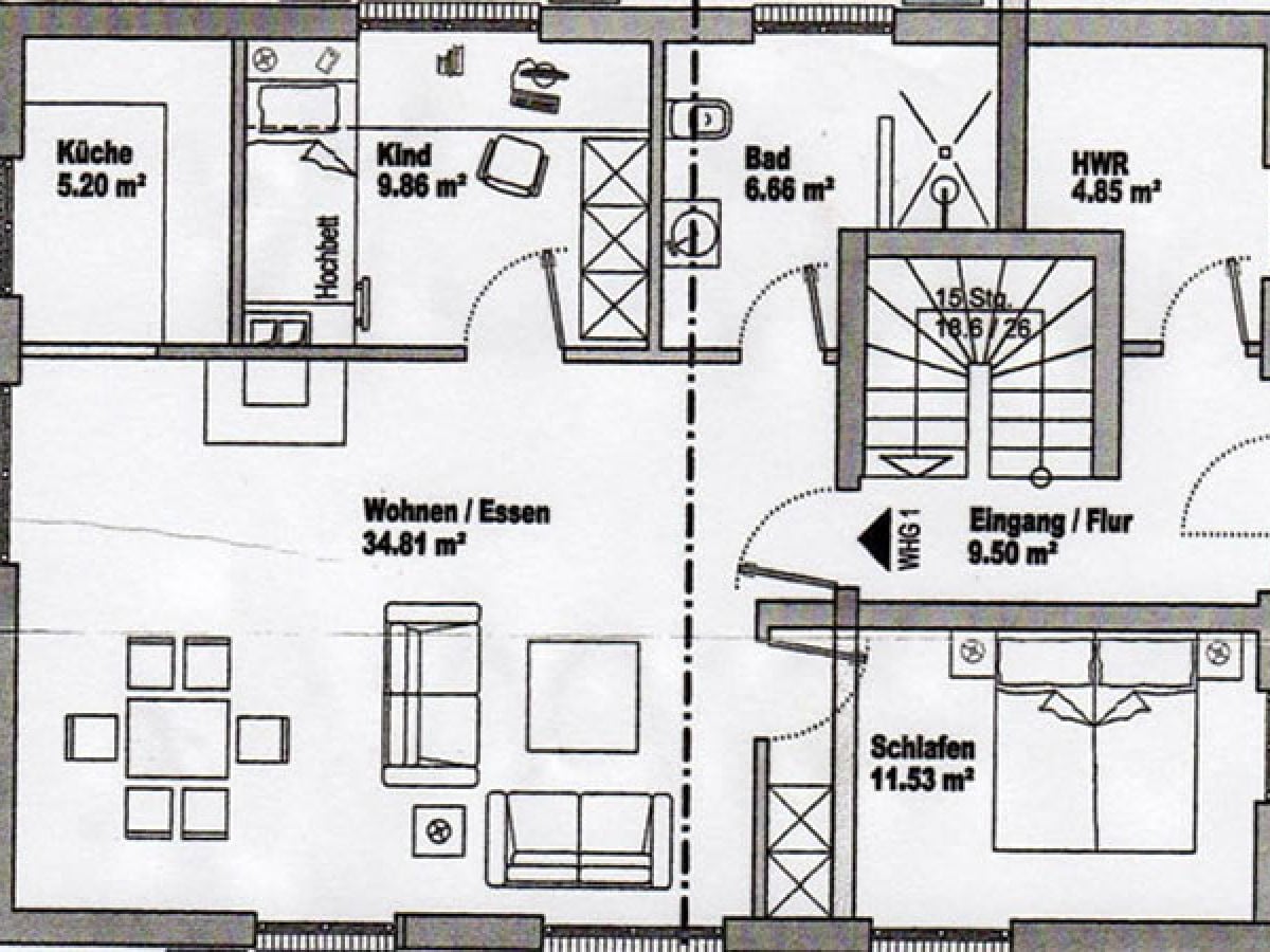 Grundriss der Ferienwohnung