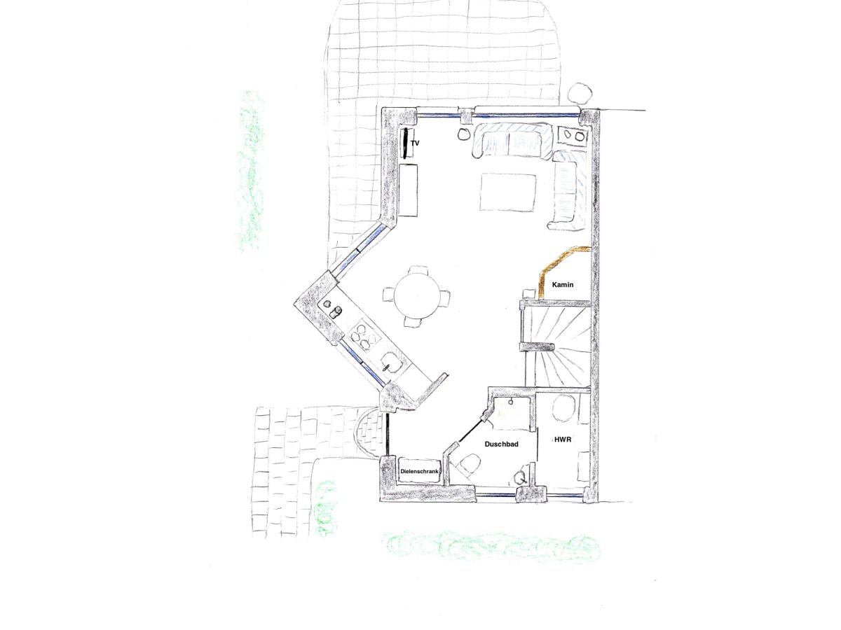 Grundriss Ferienhaus Windflüchter EG