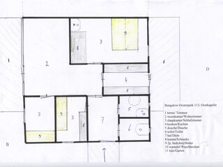 Vakantiehuis Oostkapelle Grondplan 36