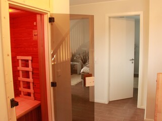 Hallway and infrared sauna on the upper floor