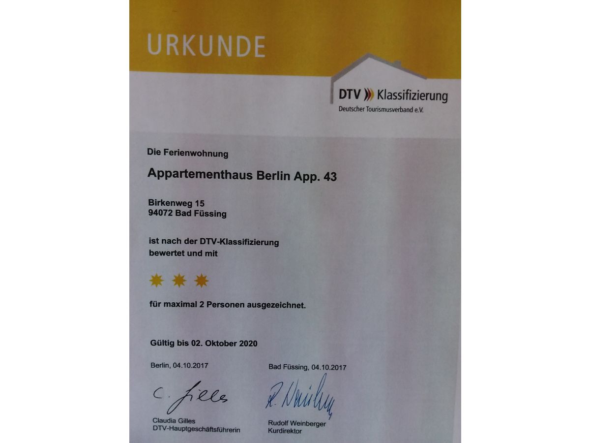 Holiday Apartment Haus Berlin App Nr 43 Bad Fussing Mrs