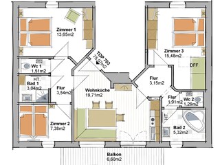 Vakantieappartement Neukirchen am Großvenediger Grondplan 28