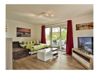 verwandelte Couch zum Bett