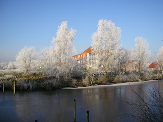 im Winter Blick vom Haus aus