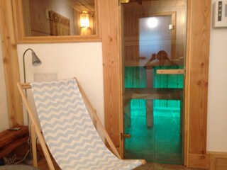 Blick in die Sauna