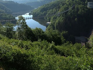 Rappbodetalsperre / längste Fußgänger Hängebrücke