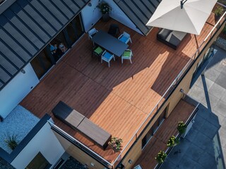 Bird's eye view of the roof-top terrace