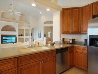 kitchen and living room