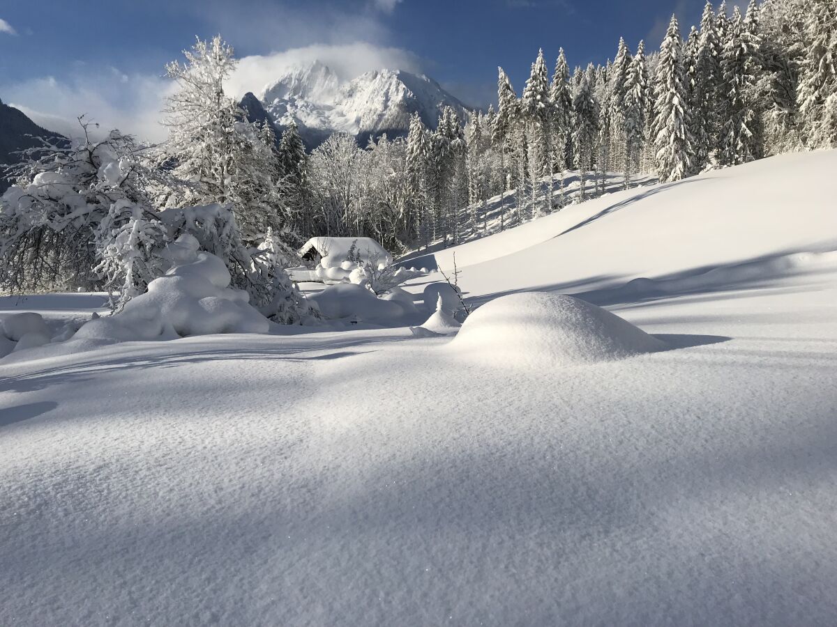 Unser Blockhaus im Winter