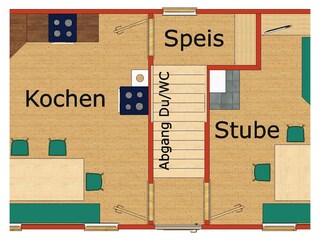 Capanna alpina Auffach Pianta del piano 21