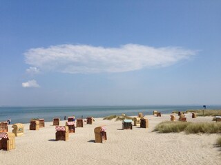 Strand an der Seebrücke mit Strandkörben