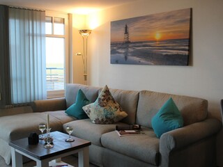 Sitzgruppe im Wohnbereich Ferienwohnung de Stag
