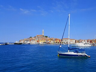 view to Rovinj, old city center