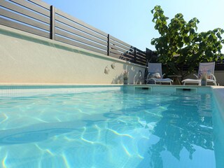 Refreshing in the salt-water pool