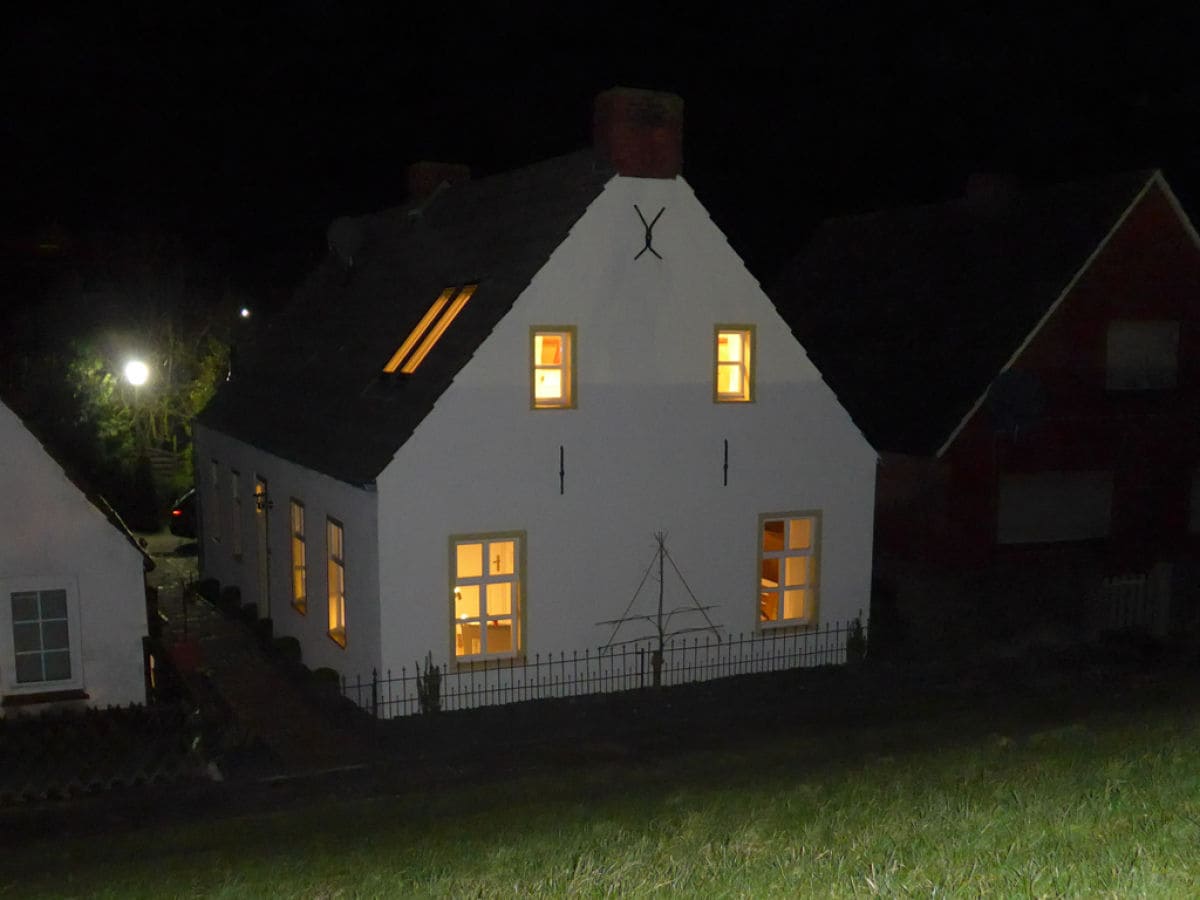 Exterior of house at night