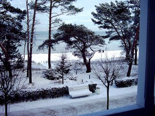 Ausblick vom Balkon im Winter