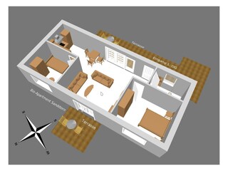 3D-Modell Bio-Apartment Sanddorn